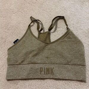 PINK Victoria's Secret Khaki Sports Bra